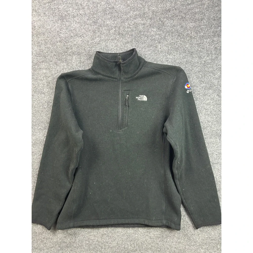 The North Face Fleece Pullover Mens Large Black Vail Colorado 1/4 Zip Jacket